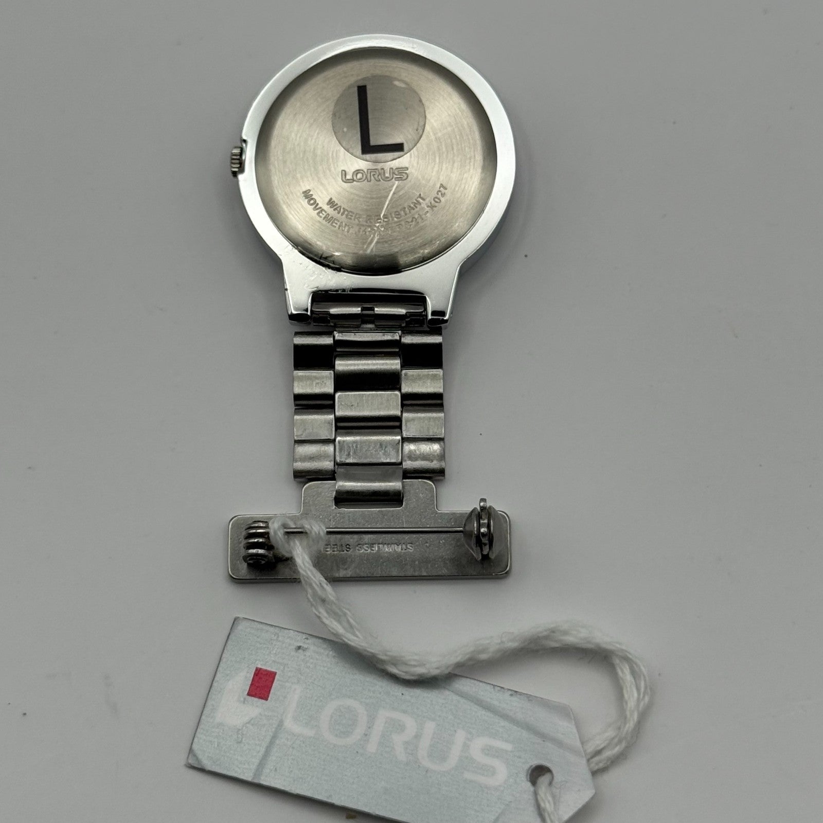 Lorus Ladies Quartz Fob Nurse Watch Floral Dial Steel Japan Working 29mm