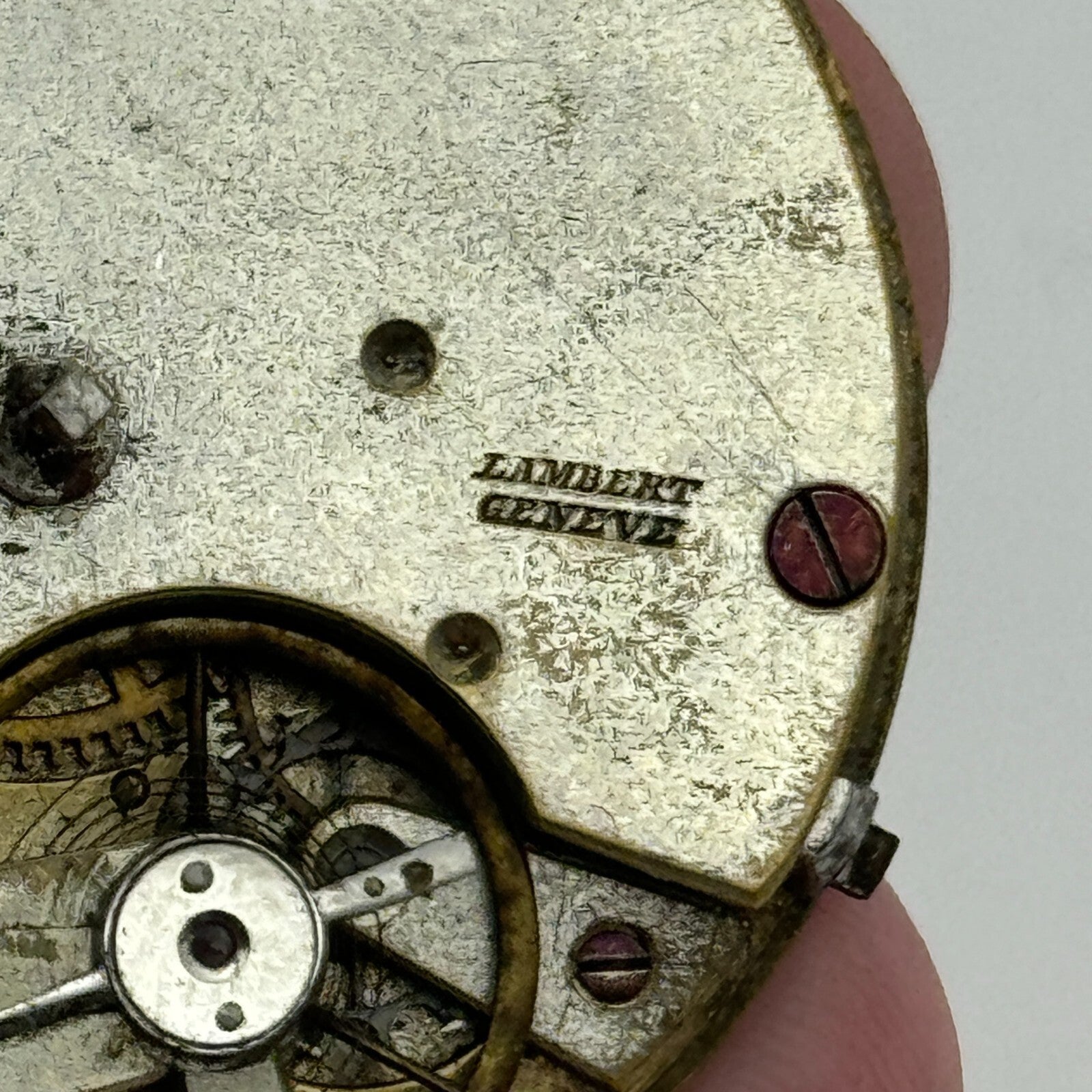 40.7mm Antique Lambert Geneve Balance Intact Key Wound Pocket Watch Movement