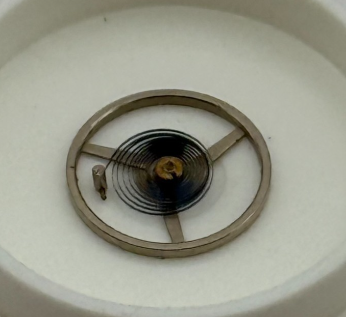 ETA 2412 Balance Wheel Complete And Spring 6¾’’’ 1257 M Watch Movement Parts 