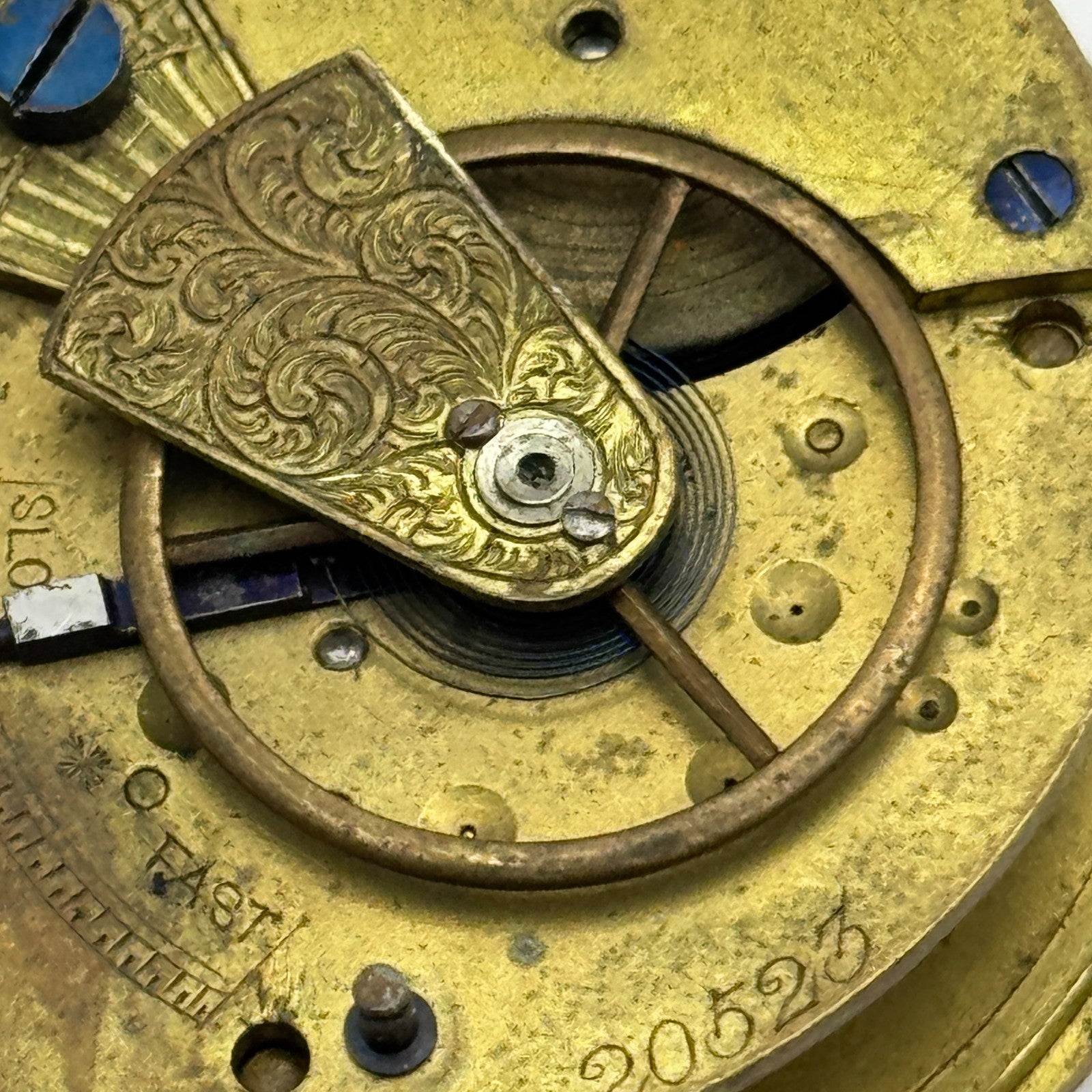 Fusee Pocket Watch Movement Antique English Key Wound Parts Repair Spares 46.4mm