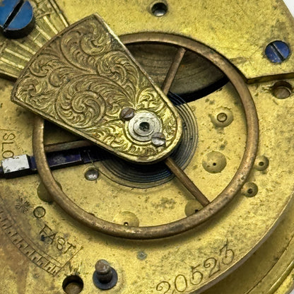 Fusee Pocket Watch Movement Antique English Key Wound Parts Repair Spares 46.4mm