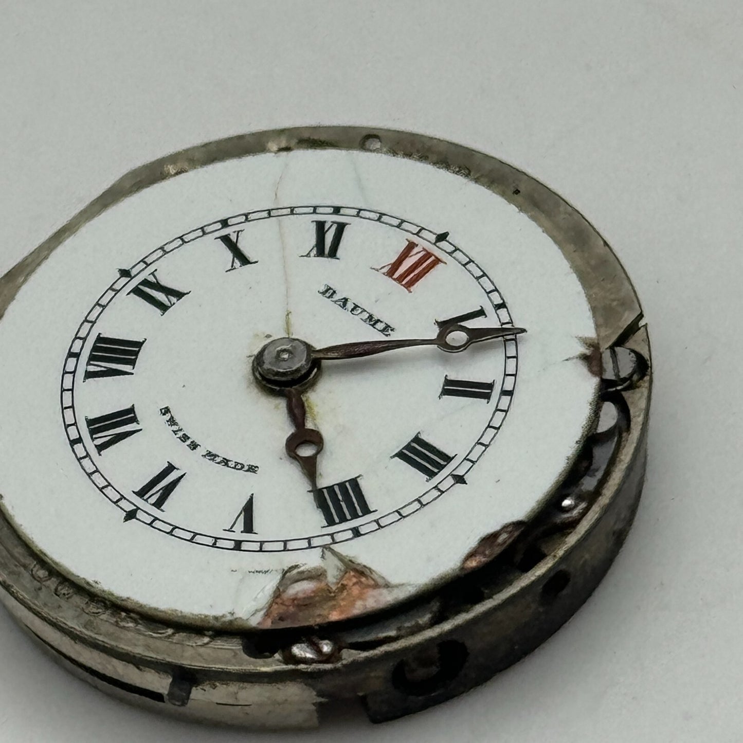 23.6mm Baume B & Co 15 Jewels Trench Watch Movement Manual Wind Swiss PARTS