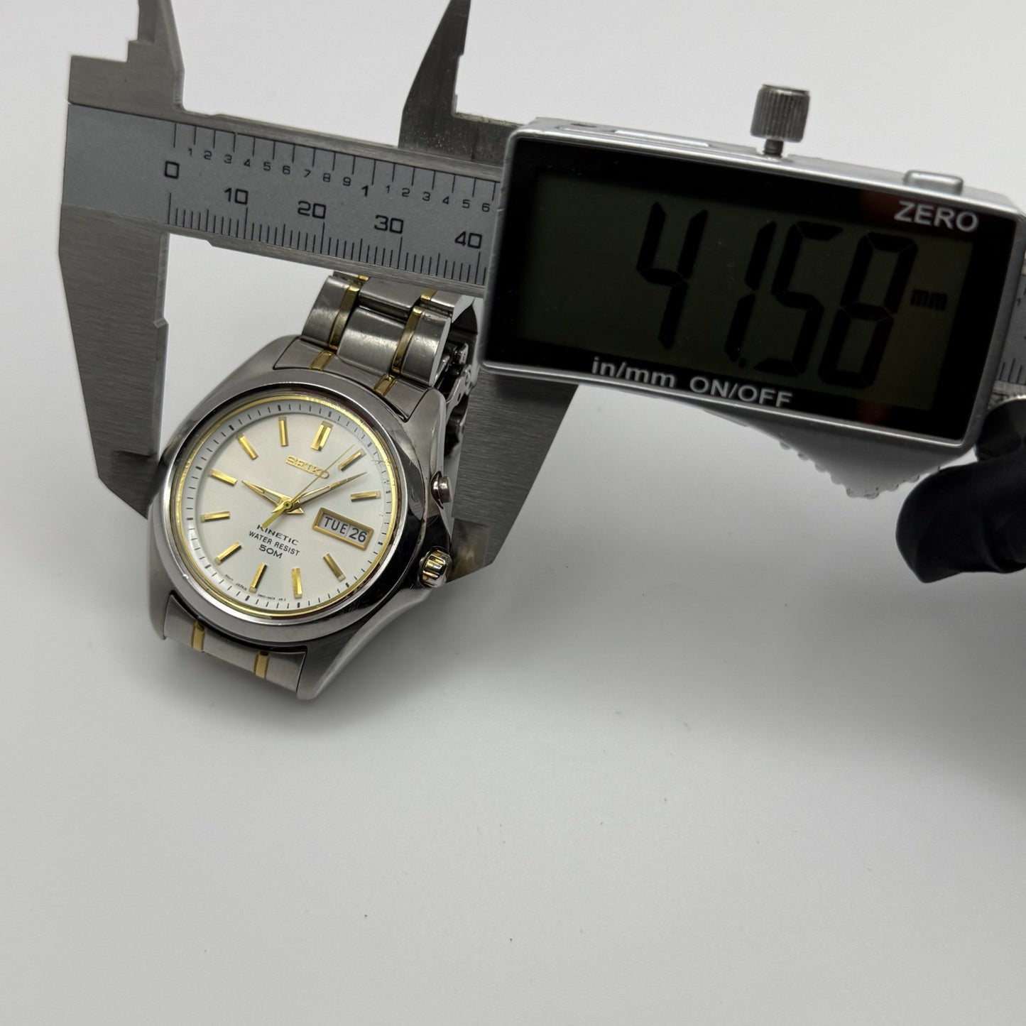 Seiko Kinetic 50M Men's Quartz Watch 5M63 - 0AC0 Date Dial 41mm PARTS REPAIR