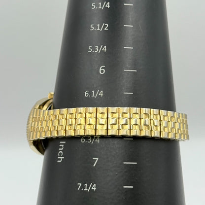 Focus Ladies Quartz Watch Gold Tone Expandable Band Steel Working 25mm