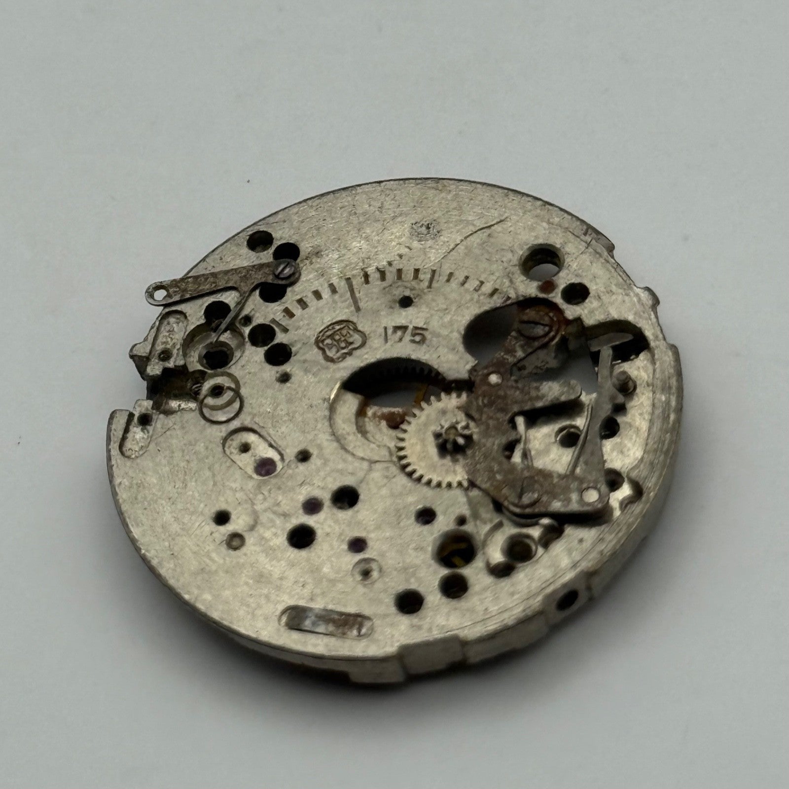 FHF 175 Watch Movement Manual Wind Vintage Swiss Incomplete Parts Repair 26.9mm