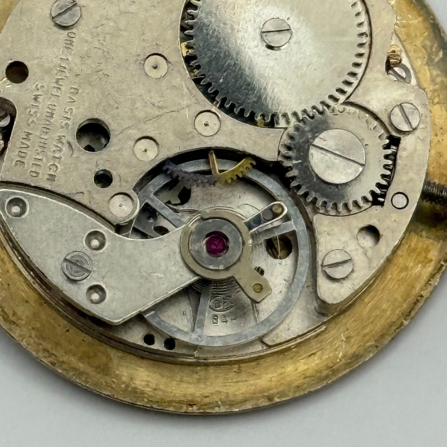 BFG 844 Watch Movement Yves Renaud Manual Wind Vintage Swiss Parts Repair 29mm