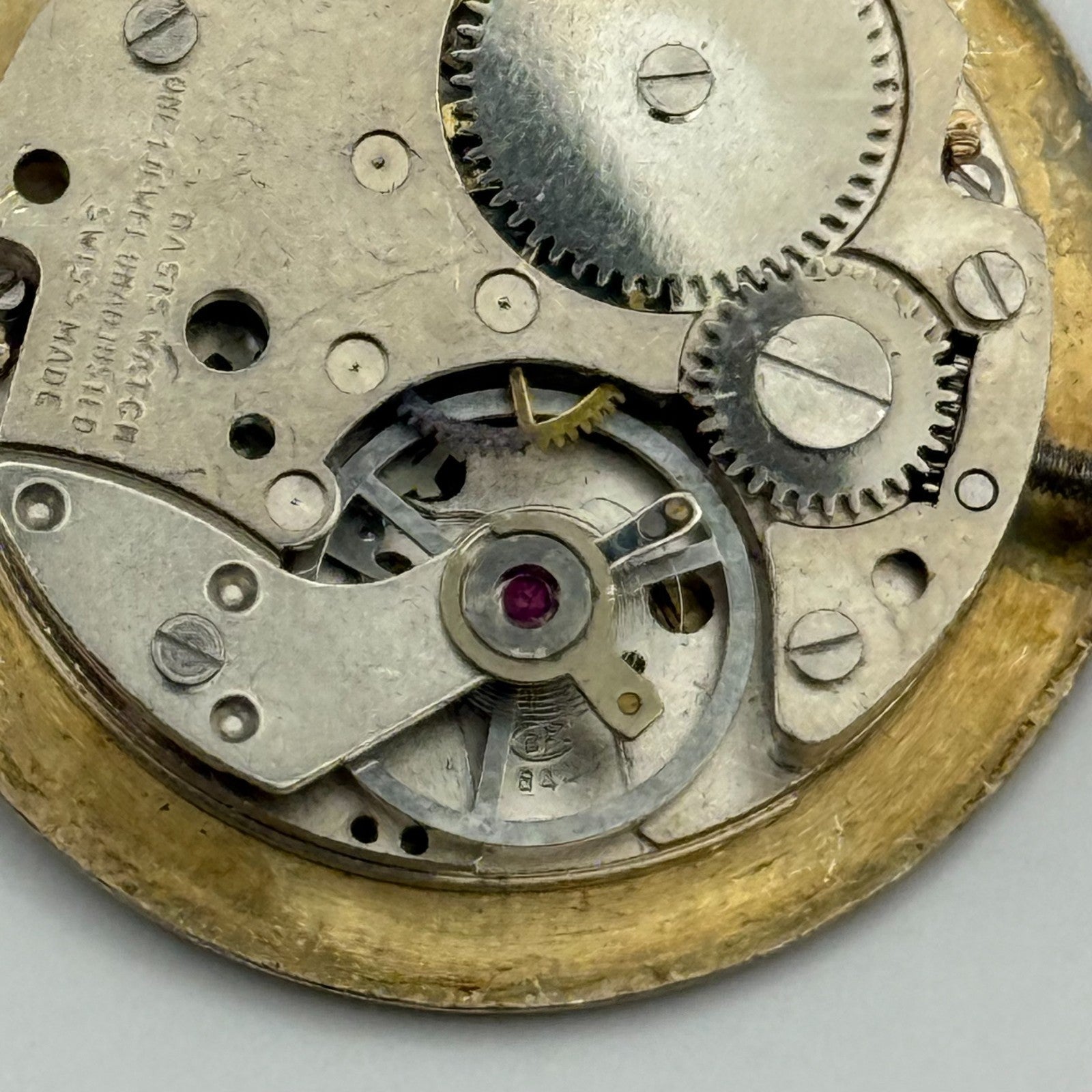 BFG 844 Watch Movement Yves Renaud Manual Wind Vintage Swiss Parts Repair 29mm