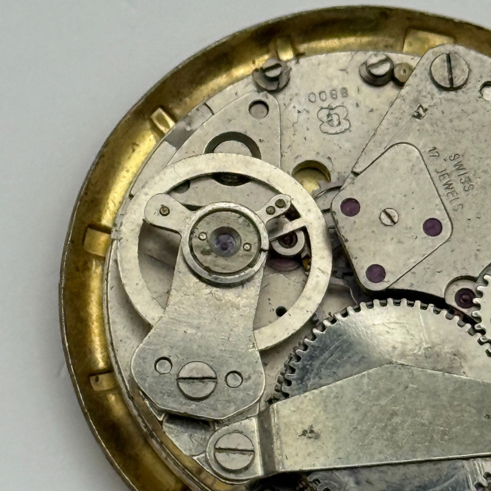 EB 8800 Watch Movement Dimetron Manual Wind Vintage Swiss Parts Repair 26.9mm