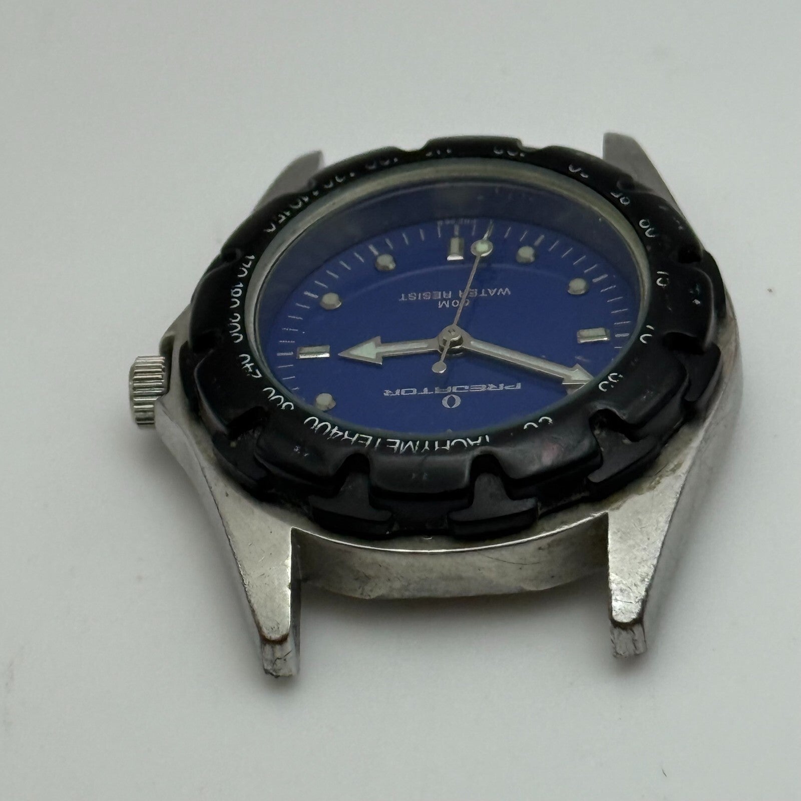 34mm Working Men's Predator Tachymeter 50M Blue Black Divers Quartz Watch Head