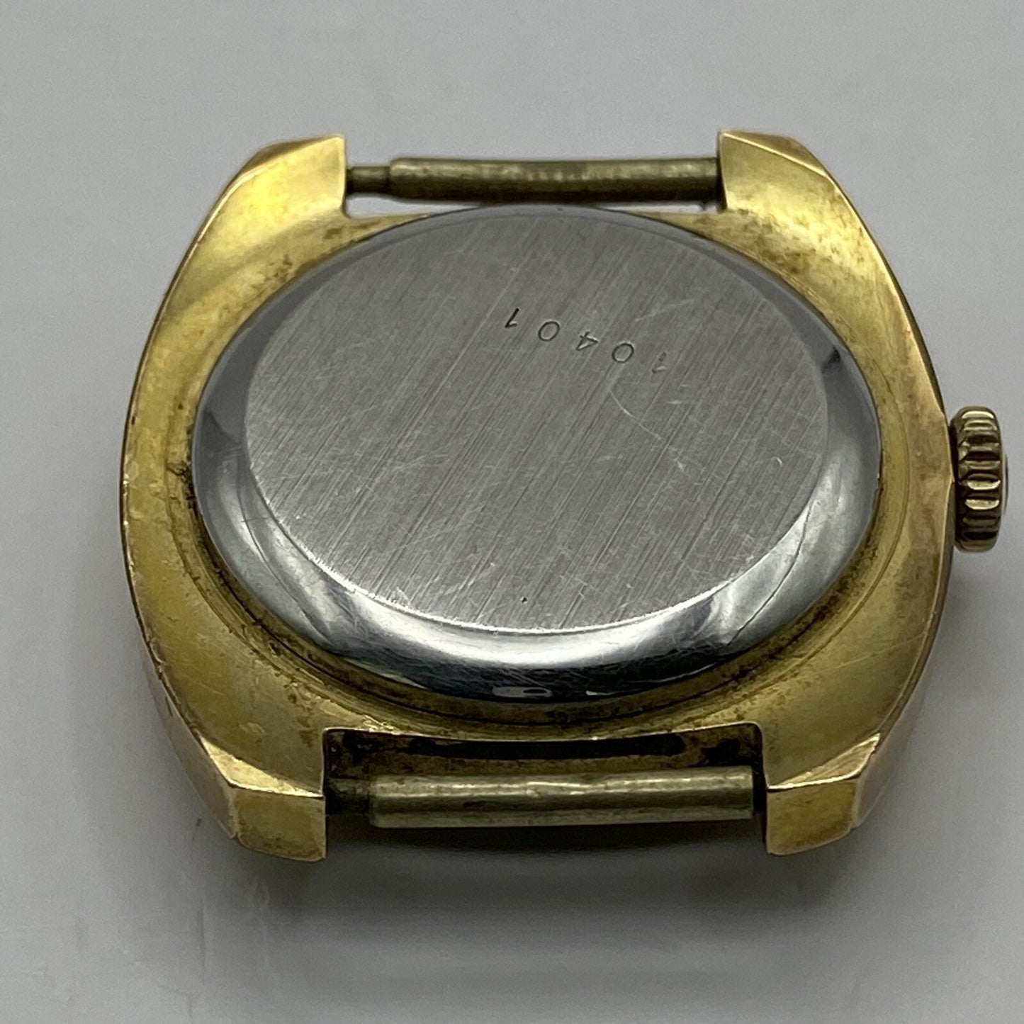 24mm Ladies Manual Wind Nivada Gold Plated Watch Head RUNS FOR PARTS TO RESTORE