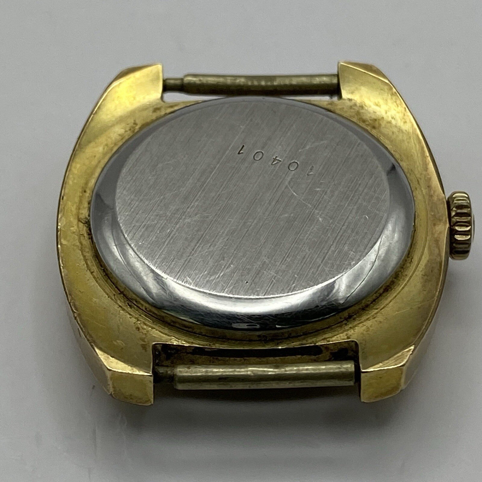 24mm Ladies Manual Wind Nivada Gold Plated Watch Head RUNS FOR PARTS TO RESTORE