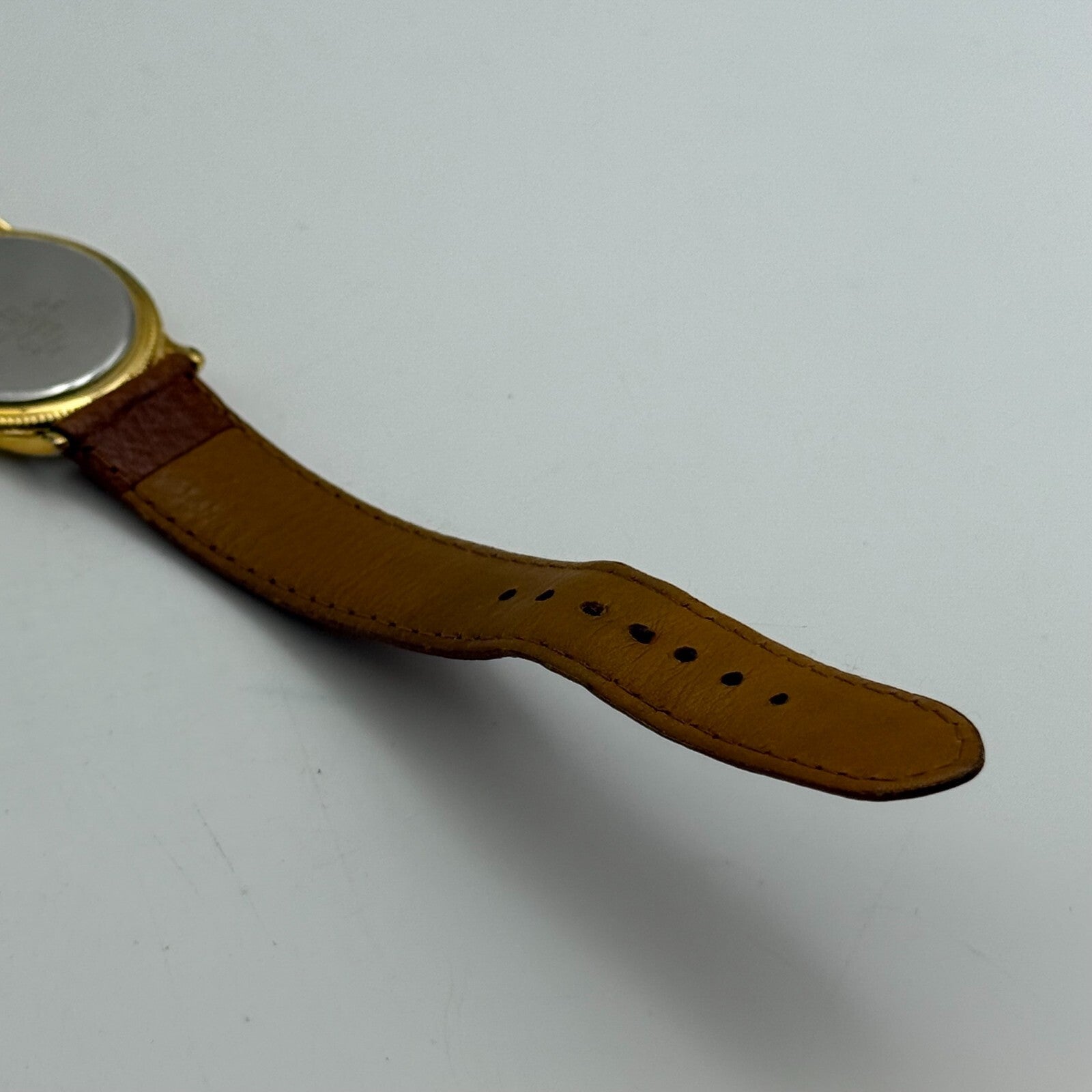 33mm Working Vintage Accurist 404000 Date Dial Leather Quartz Watch New Battery