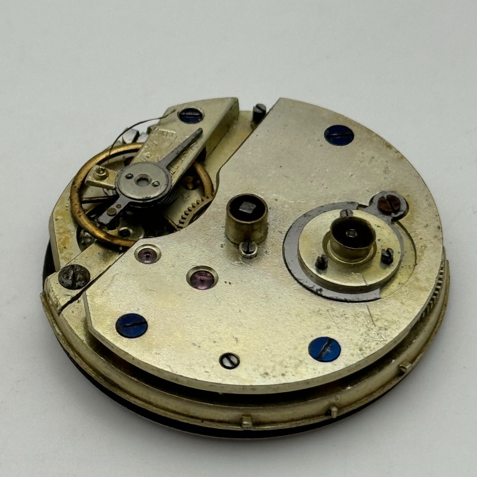 36.1mm Antique Beautiful Porcelain Dial Key Wound Pocket Watch Movement PARTS