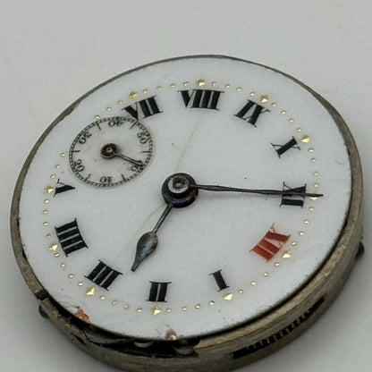 23.6mm Unidentified Swiss Sub Seconds Trench Watch Movement Manual Wind PARTS