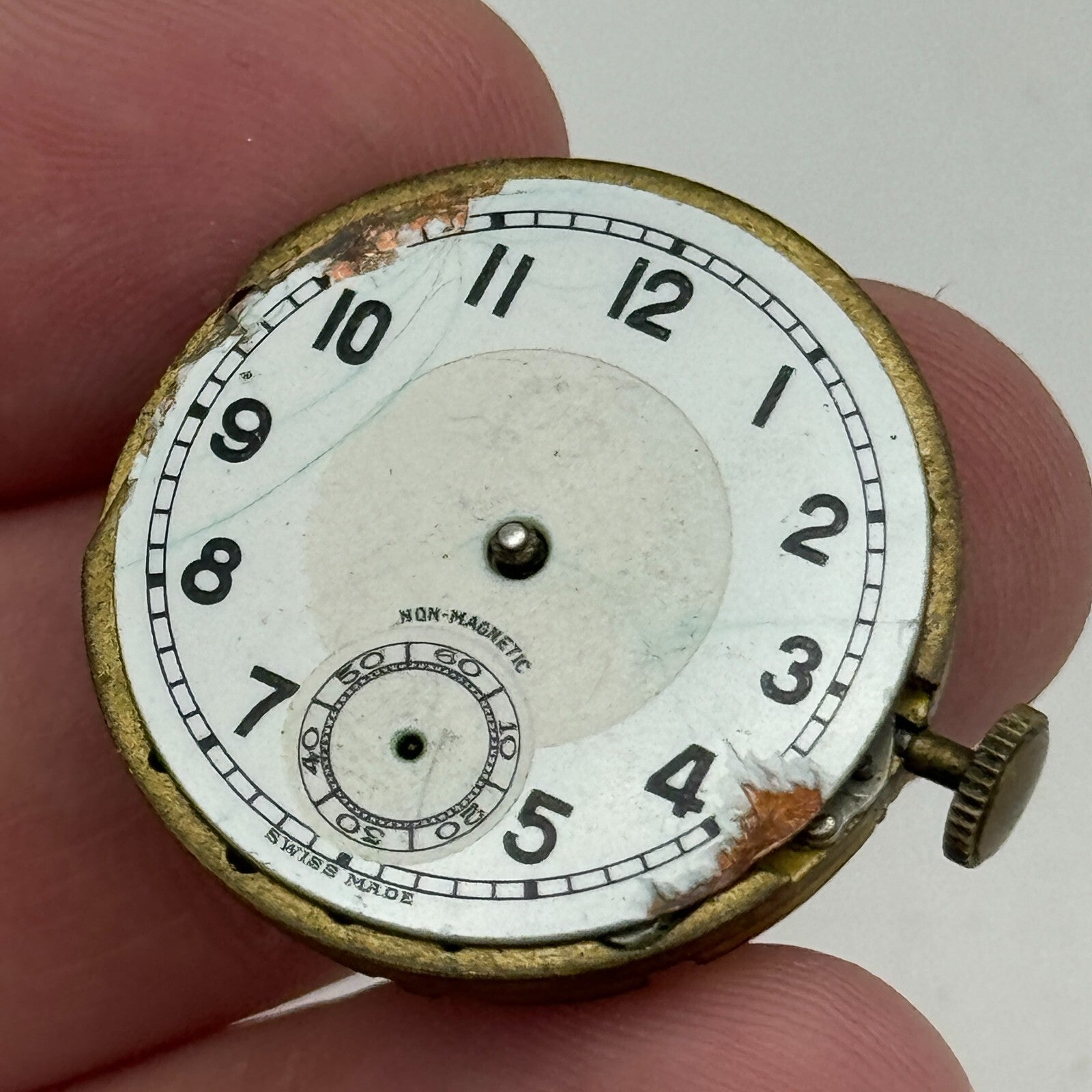 27mm Men's Hefik Non Magnetic Trench Watch Movement Manual Wind Swiss PARTS