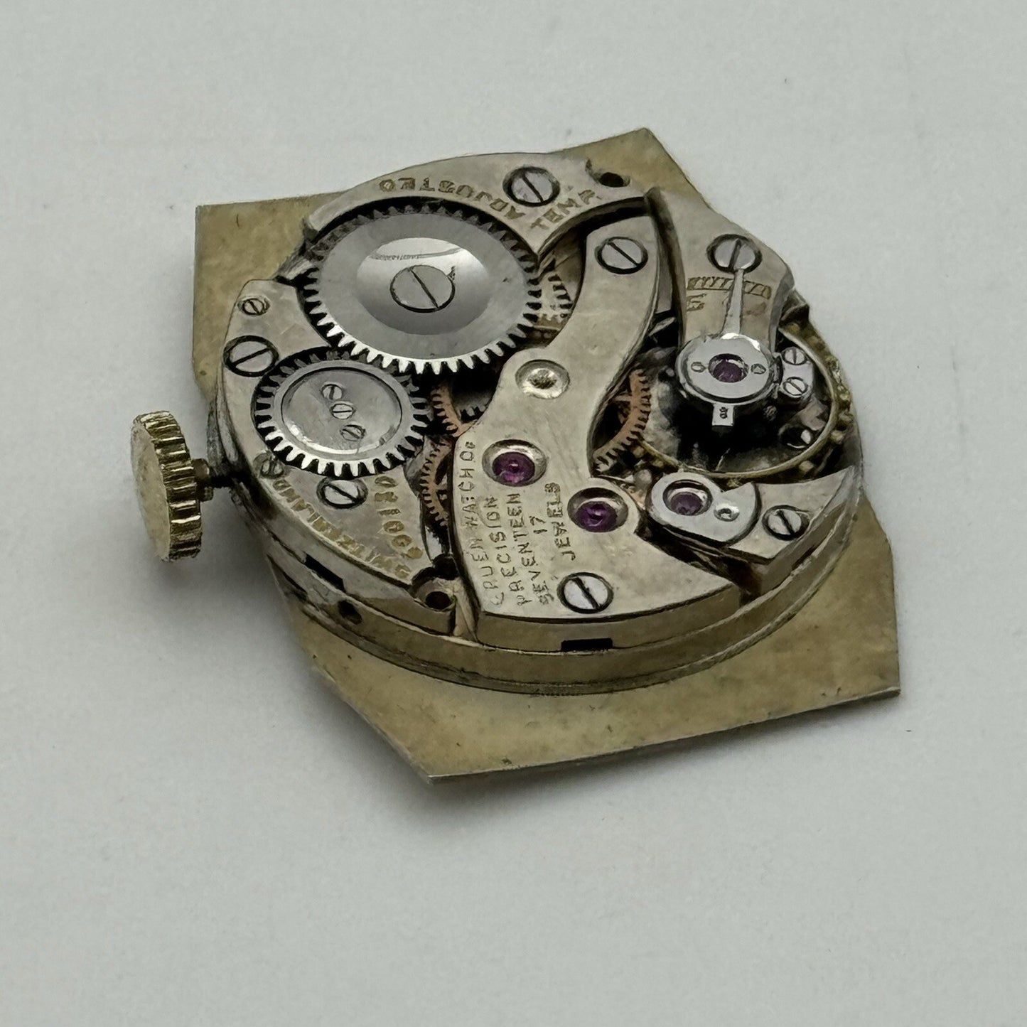 24mm RUNNING Gruen Precision 115 Curved Art Deco Tank Watch Vintage TO RESTORE