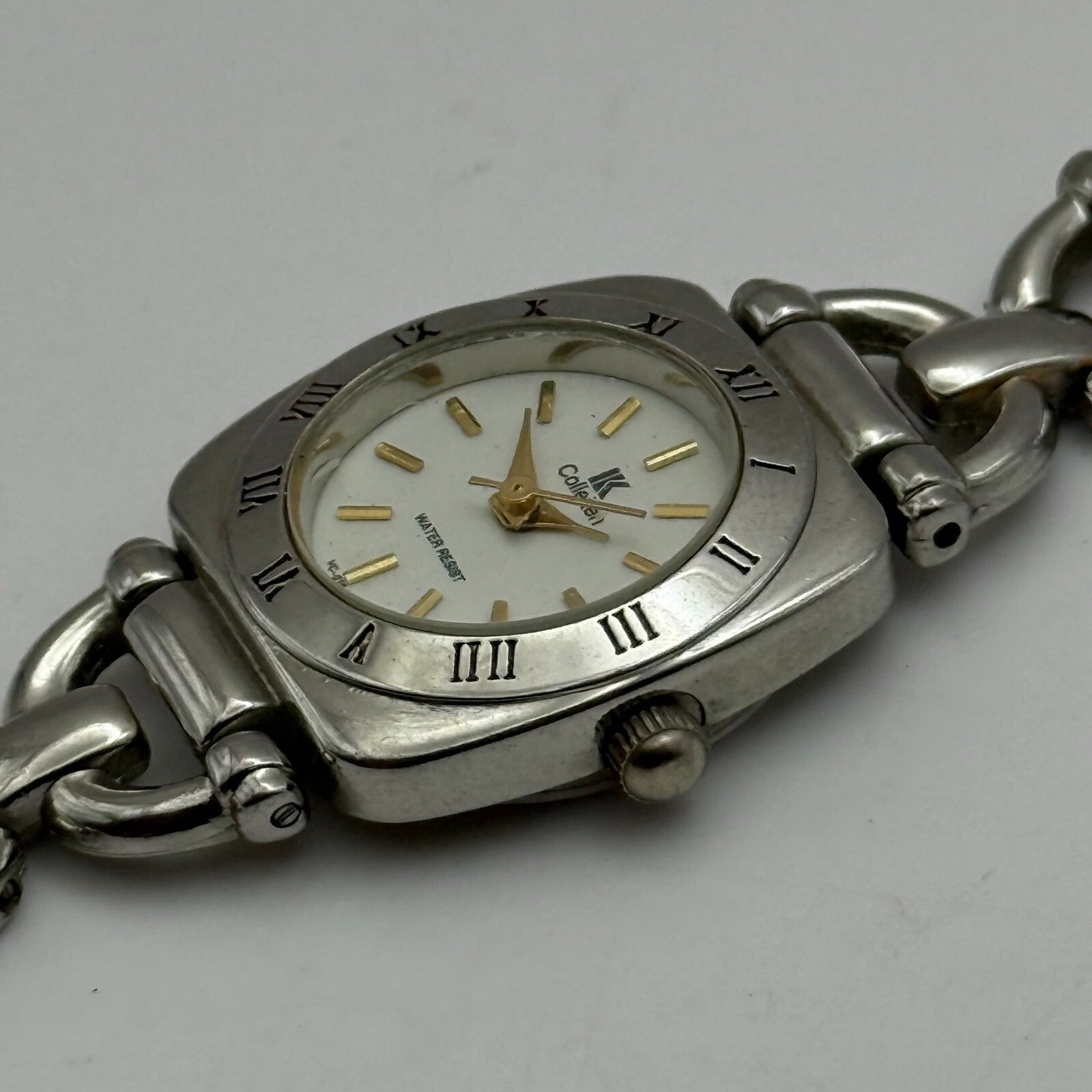 22mm Working Ladies Colleiten Silver Tone Panel Bracelet Quartz Watch 7.2 Inches