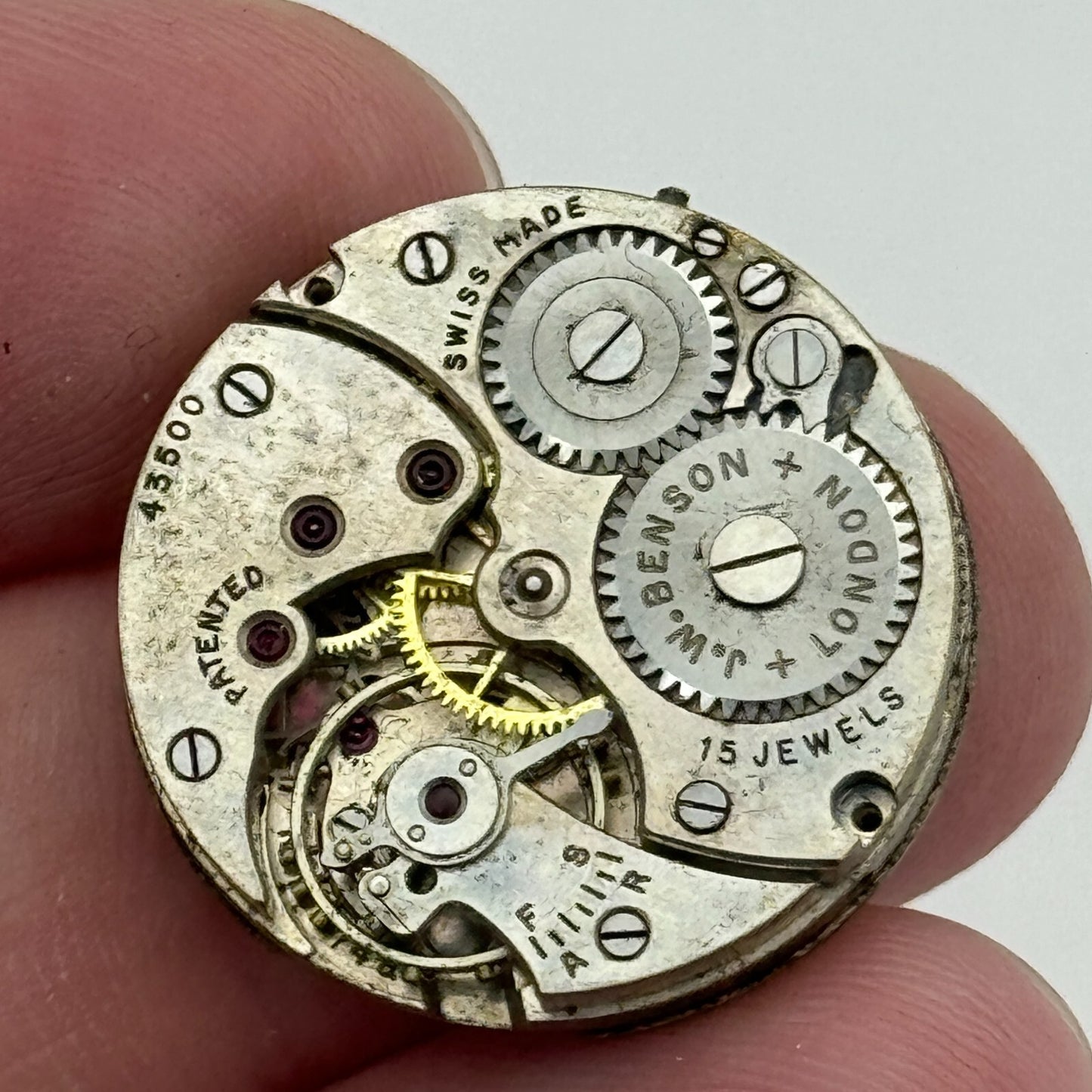 23.6mm Cyma Ref 374a Tavannes J W Benson Manual Wind Swiss Watch Movement PARTS