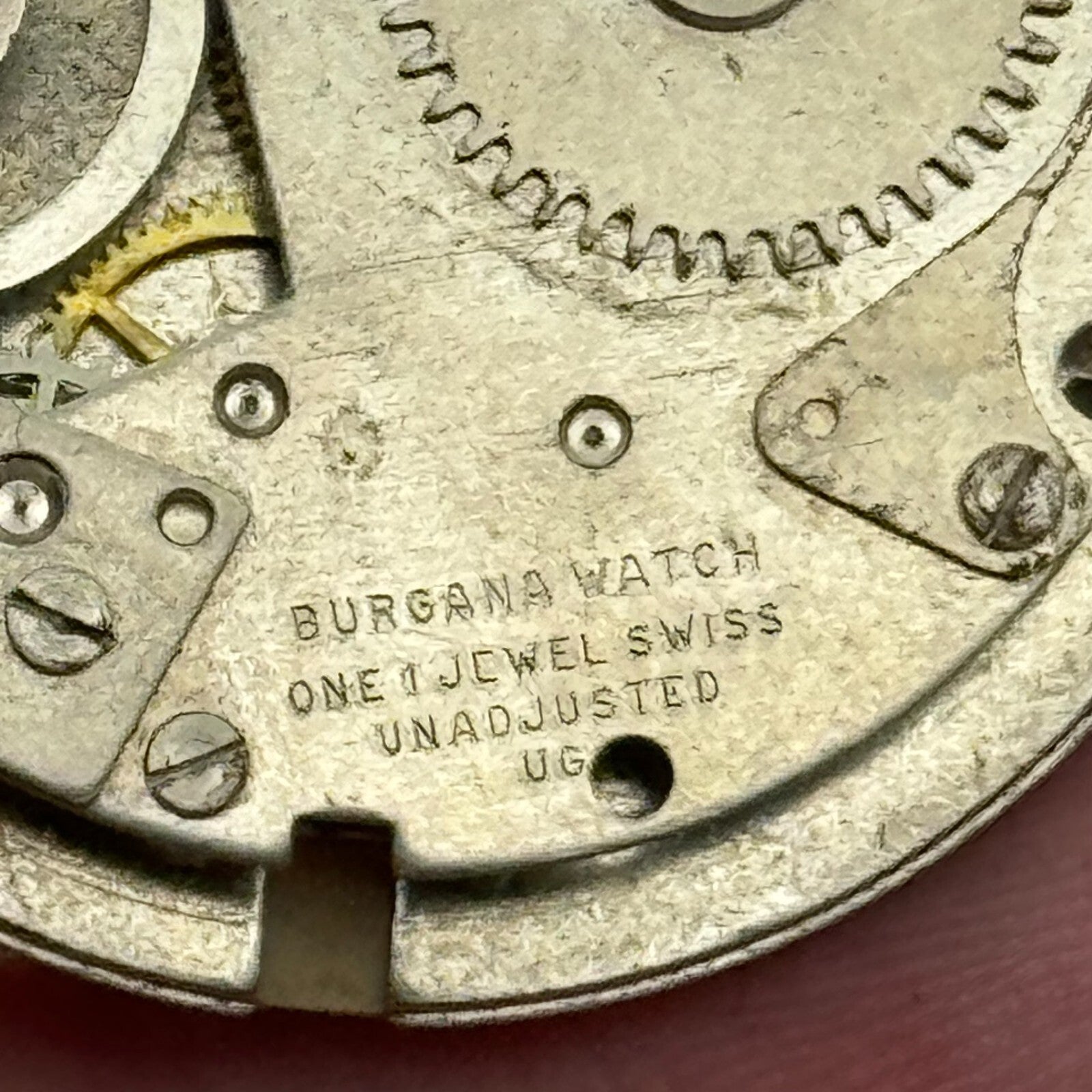 31.2mm Lucerne Burgana D320 Earth Blue Dial Watch Movement Swiss Vintage PARTS