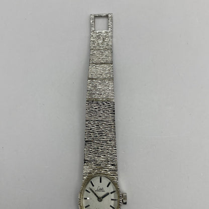 17mm RUNS BUT STOPS Vintage Limit Beautiful Ladies Silver Tone Bark Affect Watch