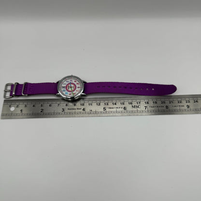 Zeiger Ladies Quartz Watch Rainbow Dial Purple Strap Working 33mm New Battery