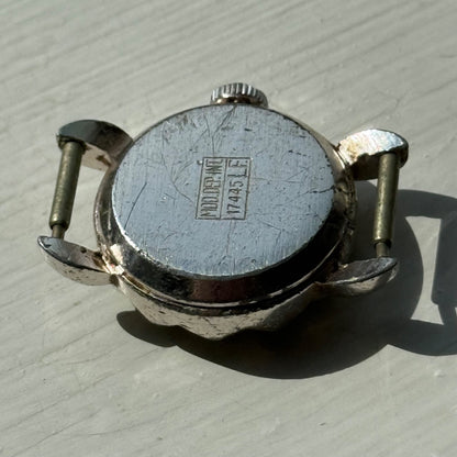 22mm Vintage EB 1431N Basis Jewelled Green Bezel Swiss Manual Watch PARTS REPAIR