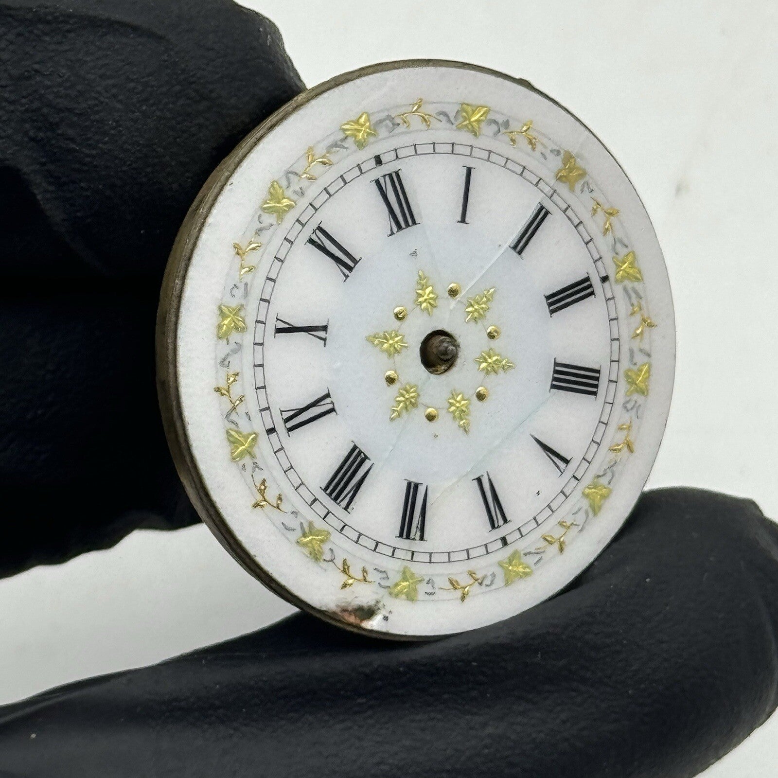 28.8mm Beautiful Patterned Dial Cylinder Pocket Watch Movement For Parts Repair