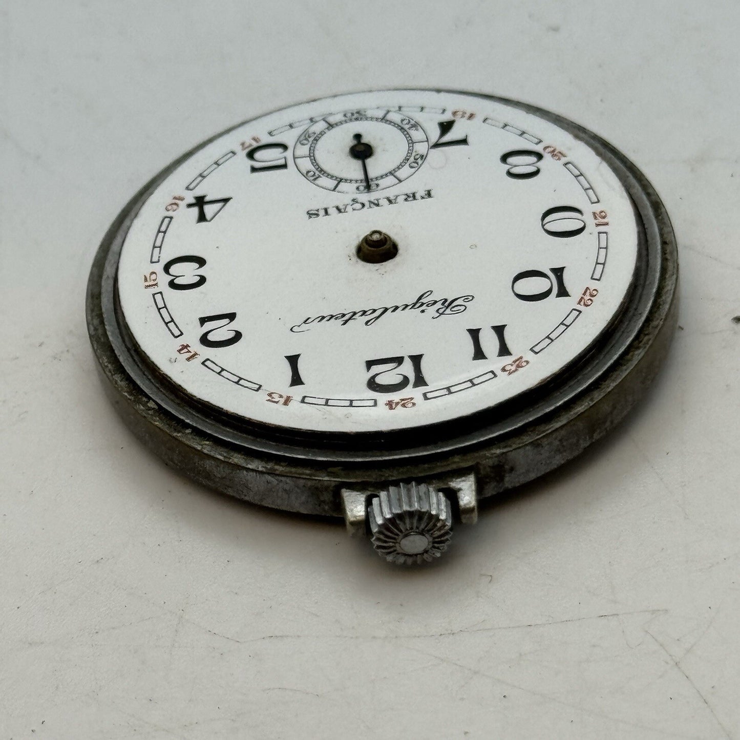 42.5mm Regulateur Francais Top Wind Pocket Watch Movement FOR PARTS