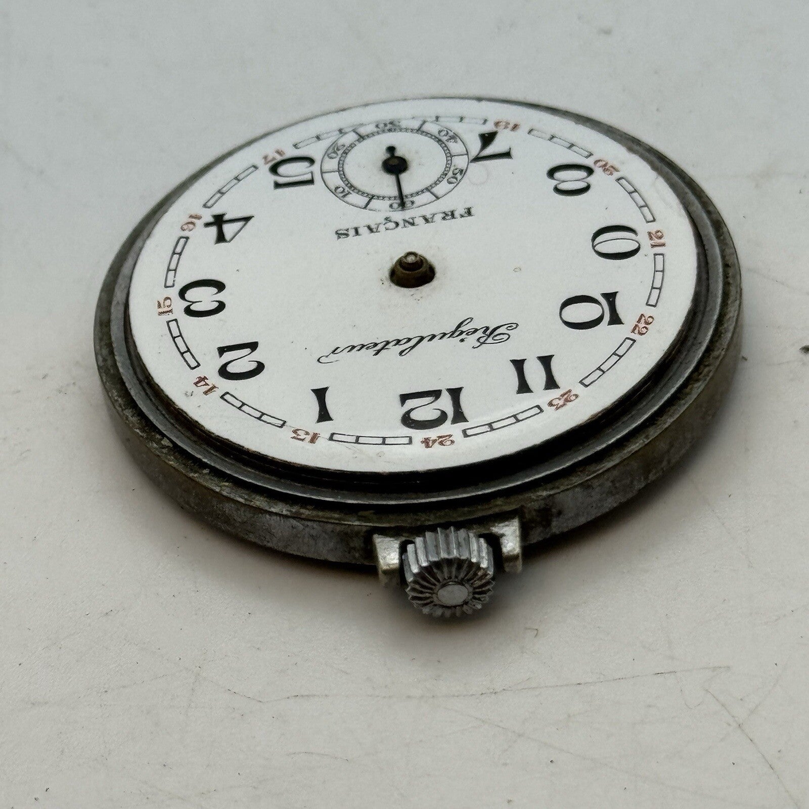 42.5mm Regulateur Francais Top Wind Pocket Watch Movement FOR PARTS