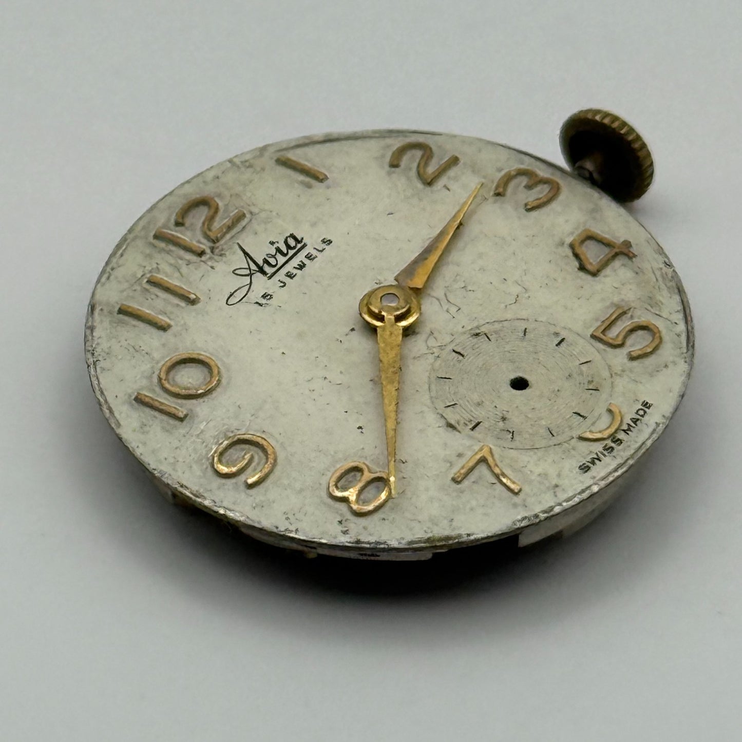 AS 1123 1124 Watch Movement Running Avia Manual Wind Vintage Parts Repair 23.5mm