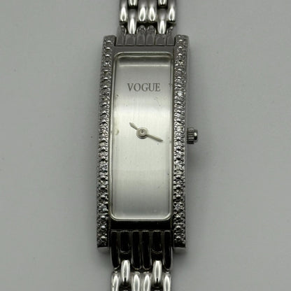 Vogue Ladies Quartz Watch Rectangular Silver Tone Bracelet 16mm PARTS REPAIR