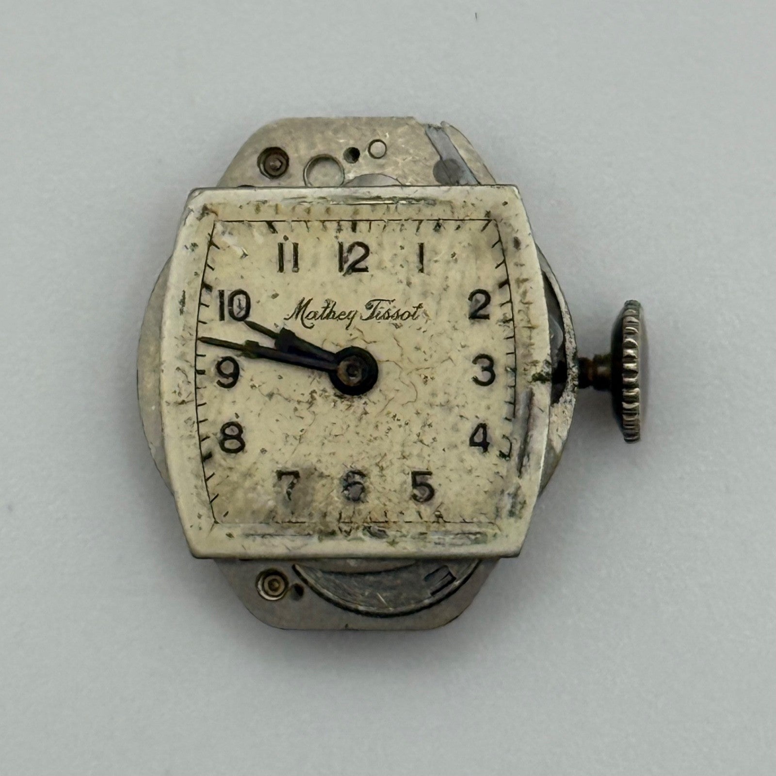 Mathey-Tissot 384 Watch Movement Running Manual Wind Vintage Swiss Parts Repair