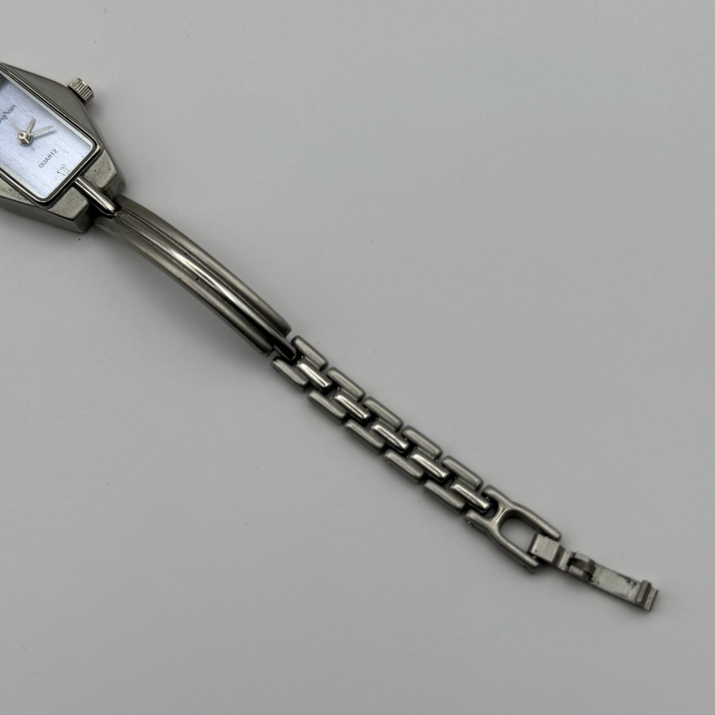 Buckingham Ladies Quartz Watch Purple Dial Silver Tone Bracelet Working 18mm