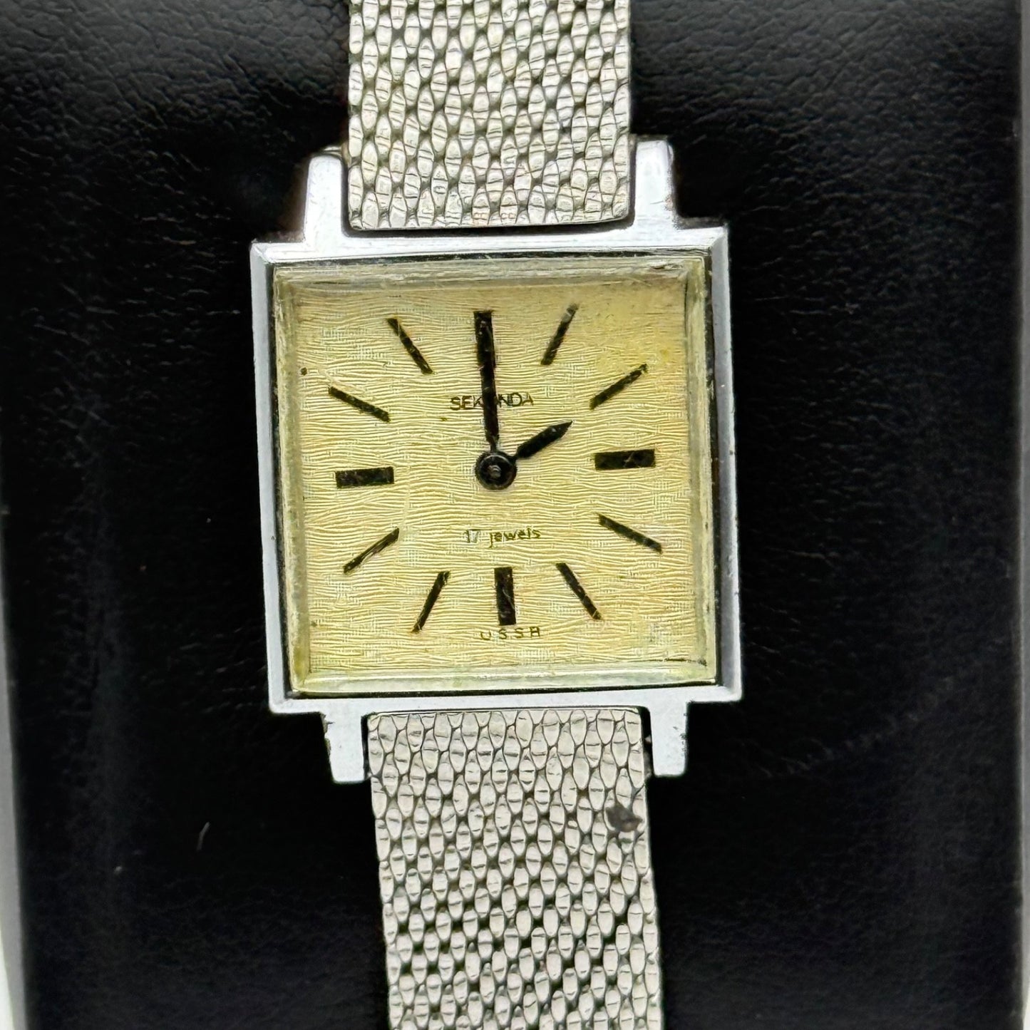 19mm Vintage Second 17 Jewels USSR Soviet Mesh Manual Wind Watch PARTS / REPAIR