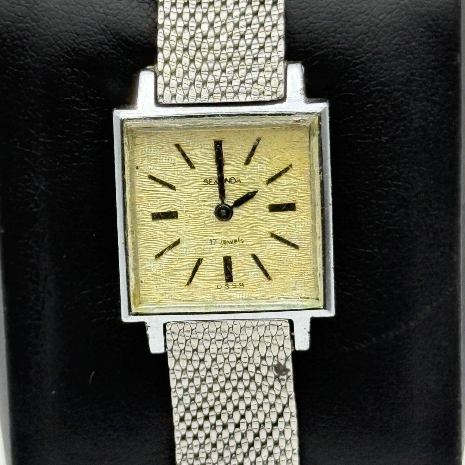 19mm Vintage Second 17 Jewels USSR Soviet Mesh Manual Wind Watch PARTS / REPAIR