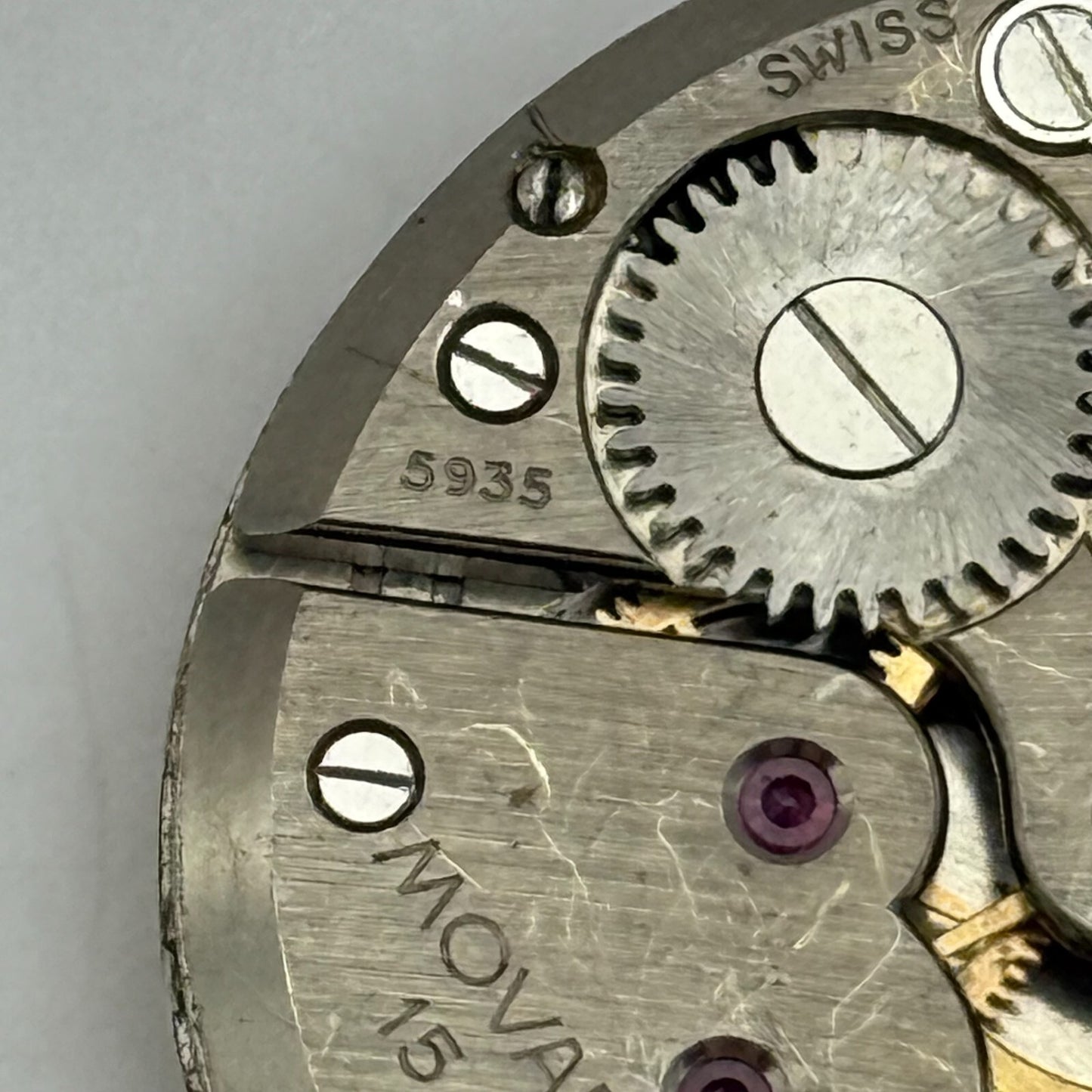 28.2mm Men's Vintage Movado 5935 Cal 125 Manual Wind Watch Movement PARTS REPAIR