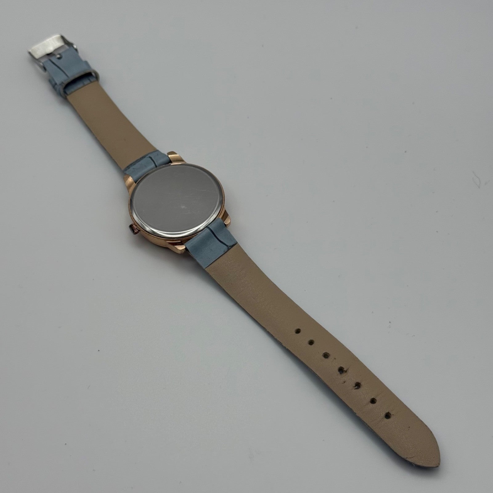 Working Ladies Rose Gold Tone Blue Dial & Strap Seconds Hand 34mm Quartz Watch