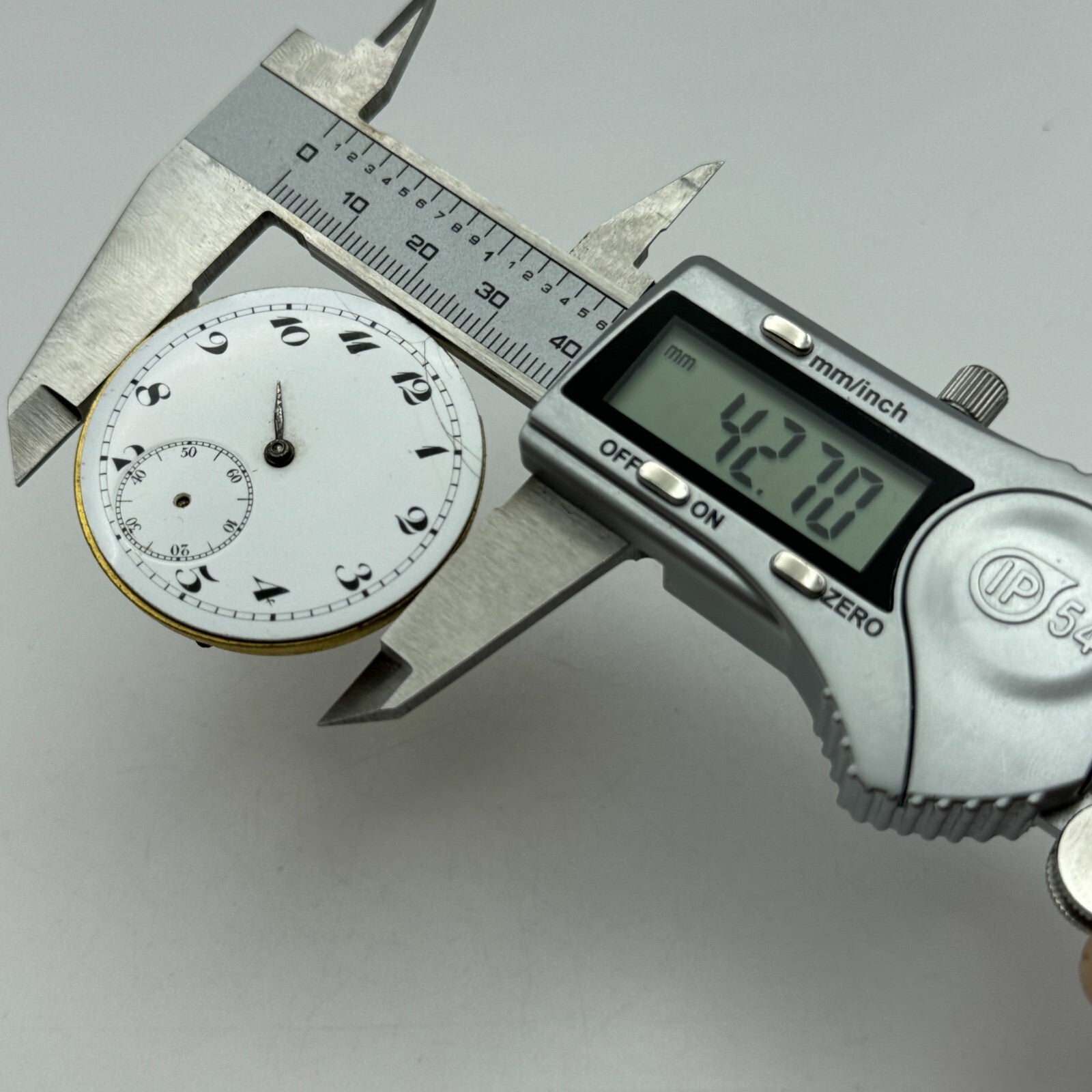 42.7mm Unidentified Swiss Sub Seconds Open Face Pocket Watch Movement PARTS