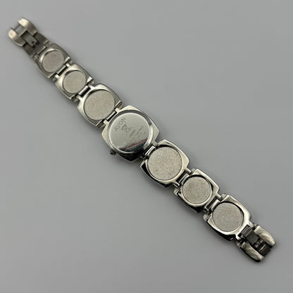 Avon Ladies Quartz Watch Silver Dial Squared Shape Bracelet Japan Working 25mm