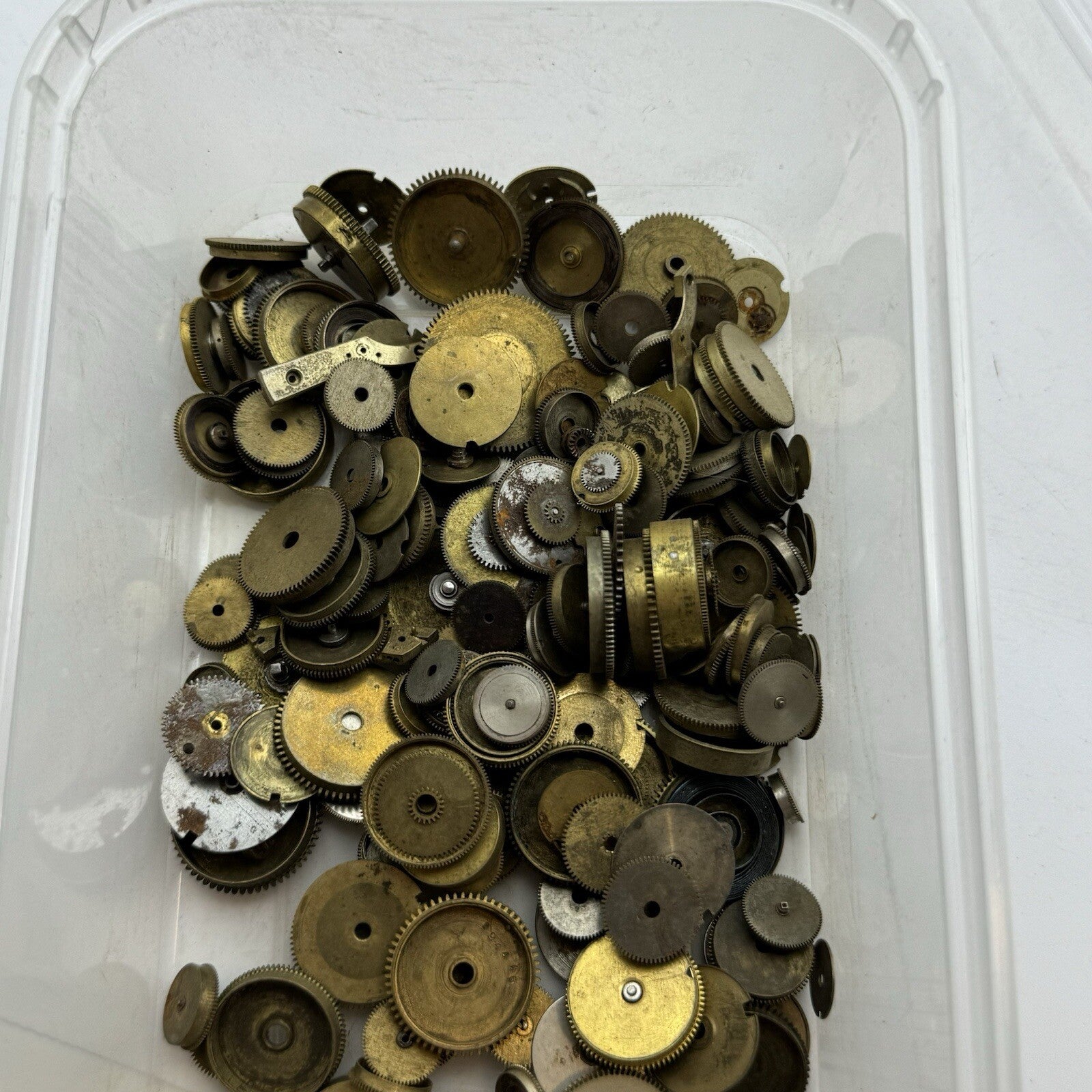195 Grams Job Lot Of Mainspring Barrels Assorted Parts / Repairs Watchmakers