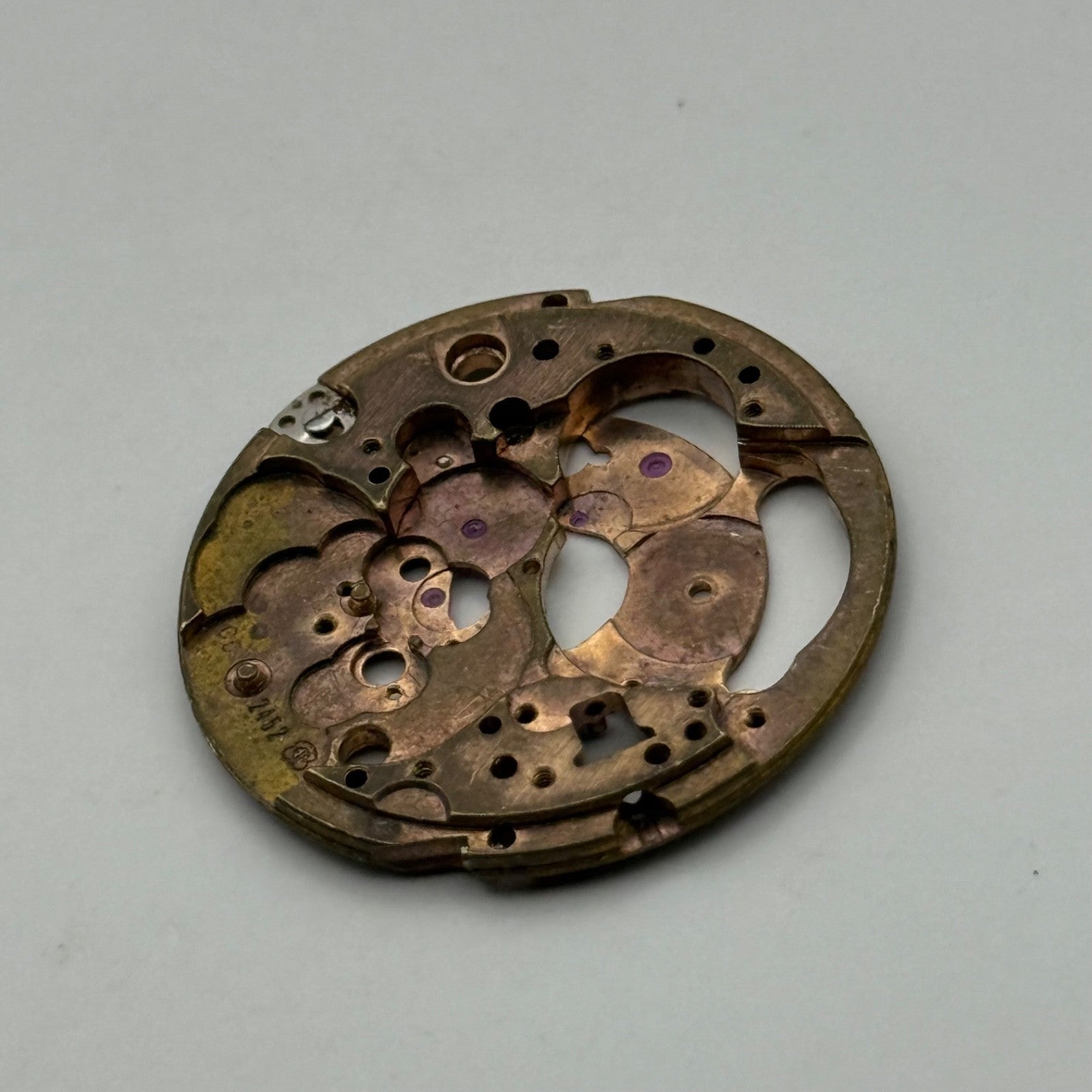 ETA 2452 Watch Movement Main Plate Automatic Vintage Swiss Parts Repair 25.9mm