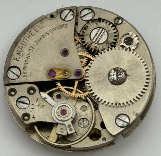 23.8mm F.Mauthe 612 German Manual Wind 17 Jewels Watch Movement Vintage PARTS