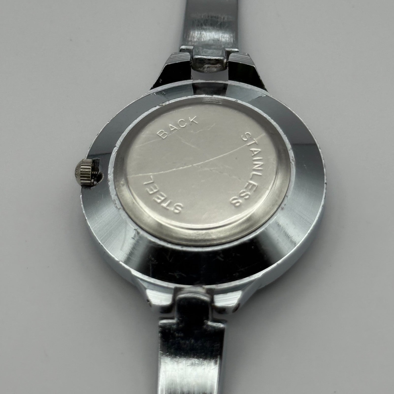 Tiho Ladies Quartz Watch Butterfly Design Dial Silver Tone Bracelet Working 30mm