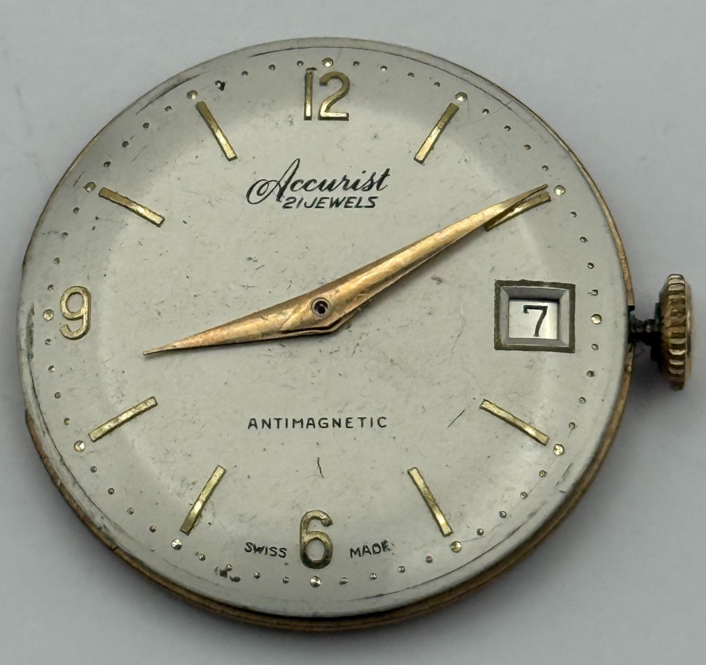 ETA 2409 Watch Movement Accurist Manual Wind Vintage Swiss Parts Repair 29.4mm