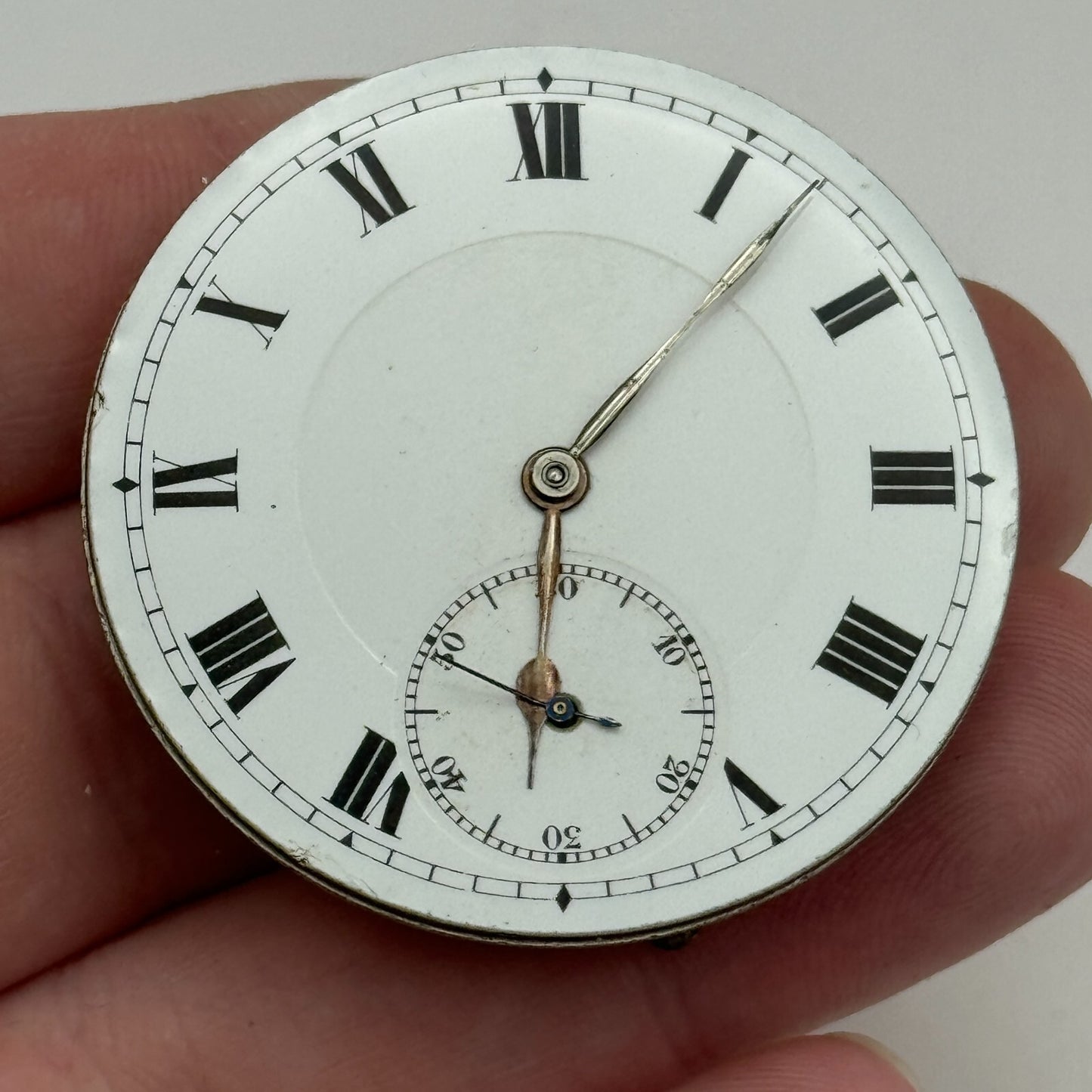 43.1mm Unidentified High Grade Open Face 17 Jewels Pocket Watch Movement PARTS