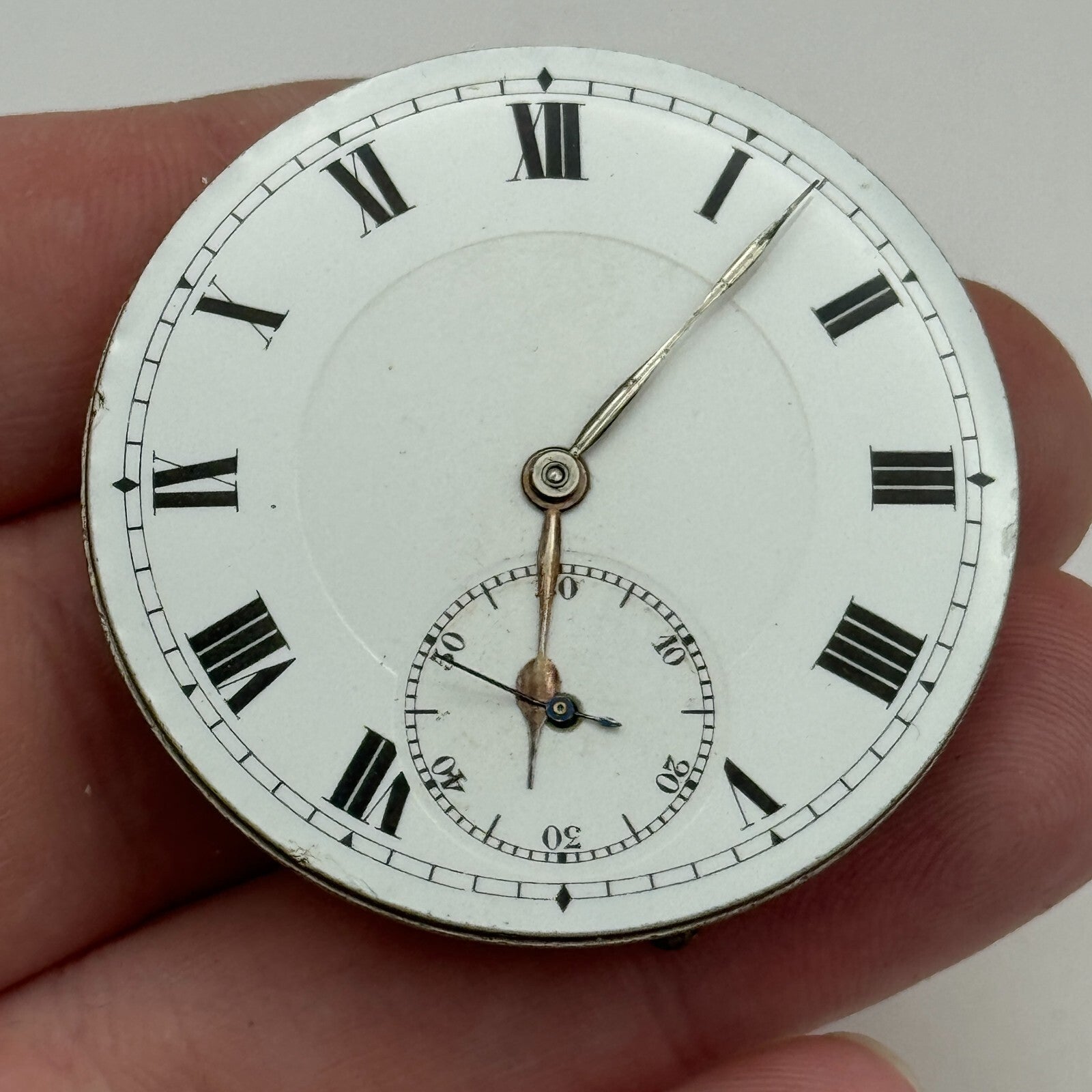 43.1mm Unidentified High Grade Open Face 17 Jewels Pocket Watch Movement PARTS