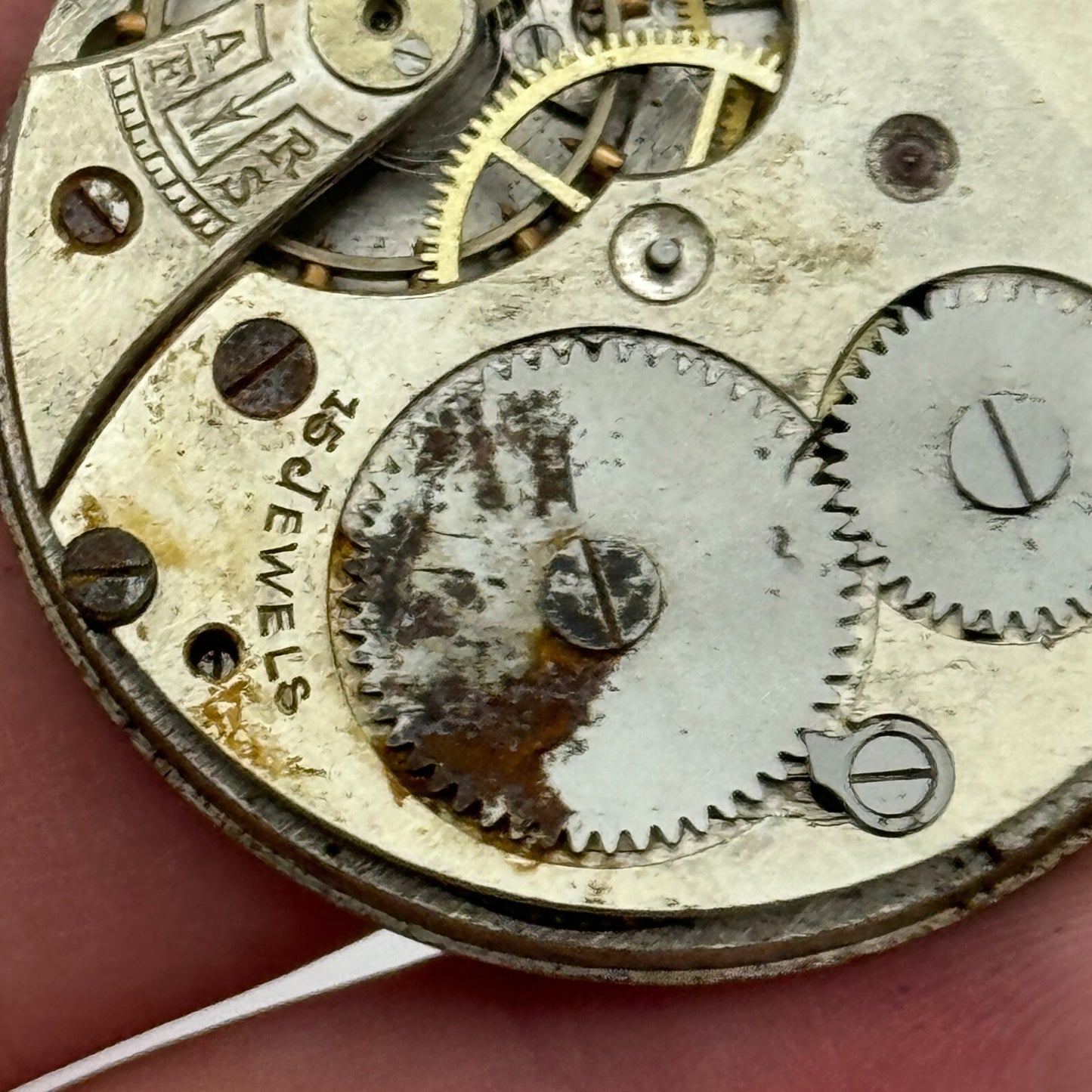 43mm Unidentified 15 Jewels Swiss Vintage Pocket Watch Movement PARTS SPARES