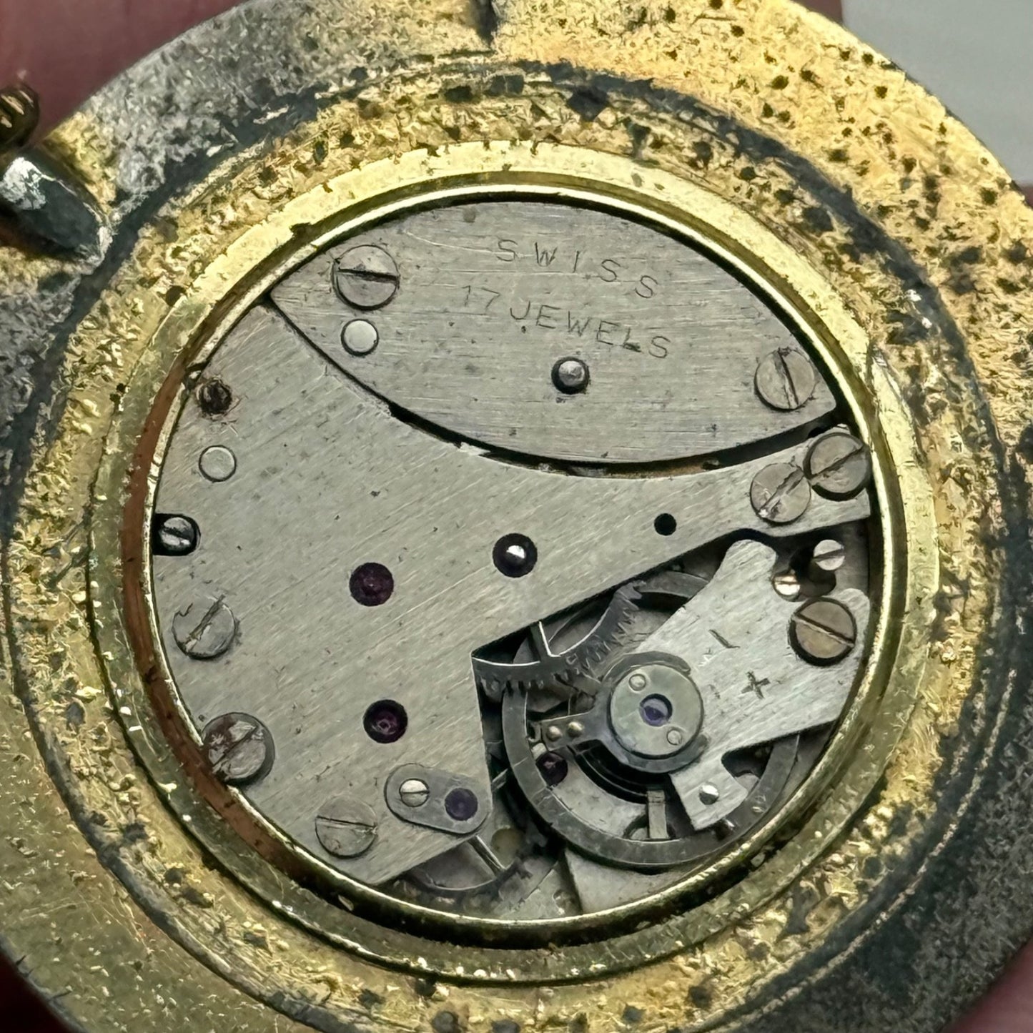 33mm Vintage Fero Feldmann 17 Jewels Extra Flat Manual Wind Watch PARTS / REPAIR