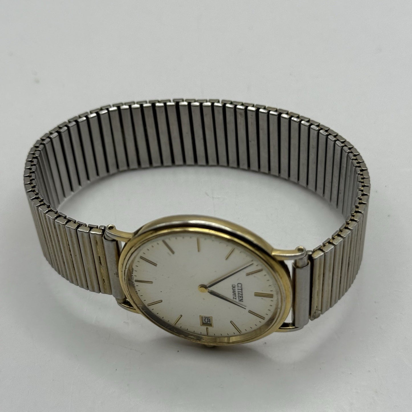 33mm Working Vintage Unisex Citizen Gold Plate Date Dial Expandable Quartz Watch