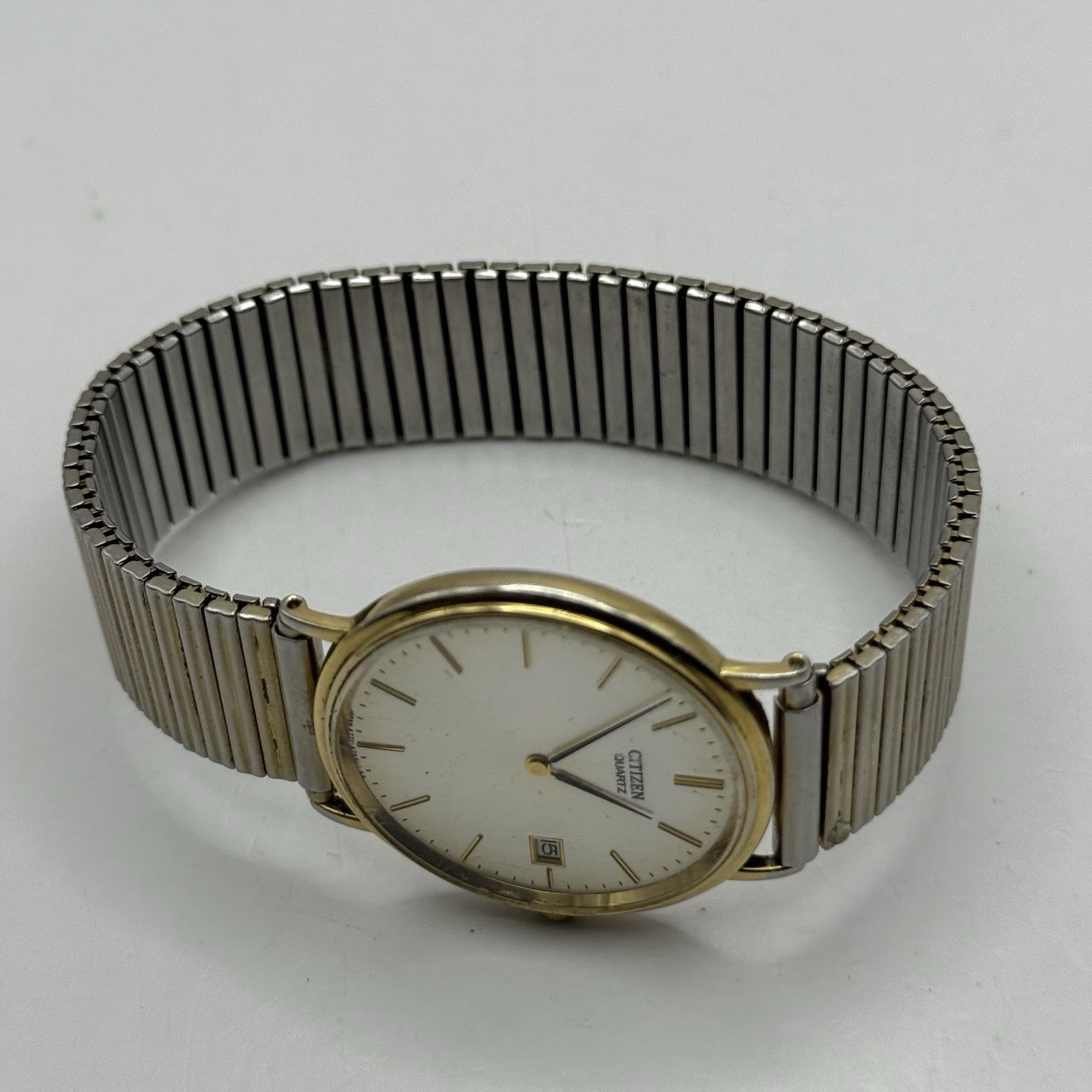 33mm Working Vintage Unisex Citizen Gold Plate Date Dial Expandable Quartz Watch